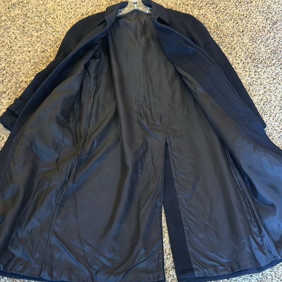 Cashmere & Wool Women’s Navy Classic Long Overcoat Size 12 - Picture 13 of 16